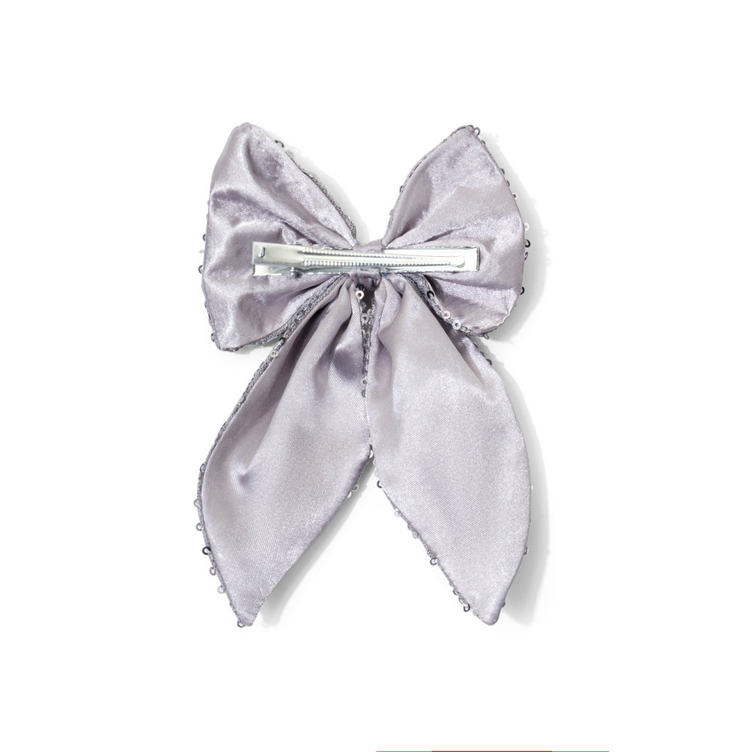 Trendy Hair Bow for Women/Girls Silver Colour 1 Pcs