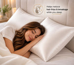 Load image into Gallery viewer, Radhu &amp; Kabby Satin Pillow Covers with 3 Satin Scrunchies | Cool &amp; Breathable Fabric with Zipper Closure | Standard Size 72 x 48 cm