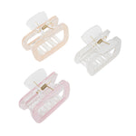 Load image into Gallery viewer, Radhu &amp; Kabby Claw Clips for Women/Girls | Minimalist Pastel Coloured Hair Clutchers | Set of 3 Ivory, Light Pink &amp; White