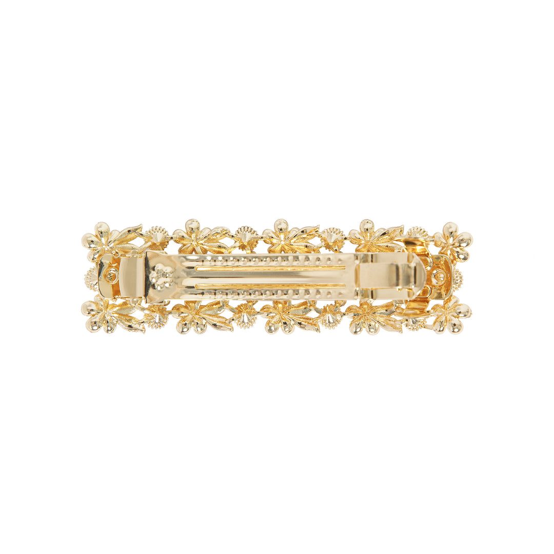 Golden Barrette with Stone Accents for Women One Piece