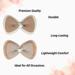 Load image into Gallery viewer, Radhu &amp; Kabby Elegant Bow Hair Clips for Girls | Set of 2 Neutral Toned Bows with Soft Finish
