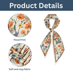 Load image into Gallery viewer, Ivory Floral Silk Scarf for Women | Lightweight Elegant Neck Accessory