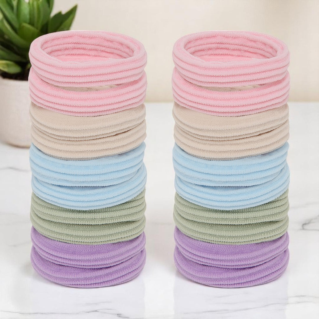 Radhu & Kabby Premium Rubber Bands | Pack of 20 | Multicolor & Stretchable Hair Accessories for Girls & Women