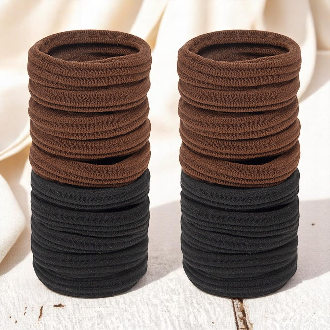 Radhu & Kabby Premium Hair Ties | Set of 20 Black & Brown | Gentle Grip, Long-Lasting & Suitable for All Hair Types
