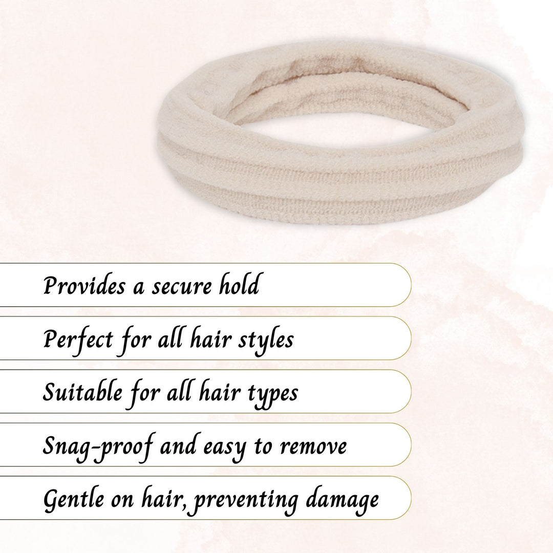 Radhu & Kabby Neutral Hair Ties Set | Brown & Beige Elastic No-Damage Ponytail Holders