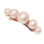 Load image into Gallery viewer, Radhu &amp; Kabby Elegant LightPink Pearl Hair Accessory | Premium Rose Gold Barrette for Women &amp; Girls