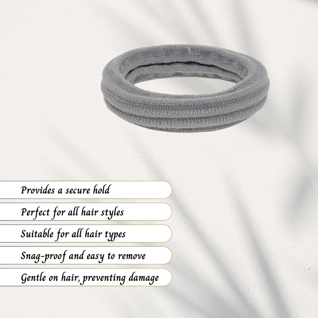 Radhu & Kabby Premium Hair Ties | Set of 20 Black & Grey | Gentle Grip, Long-Lasting & Suitable for All Hair Types