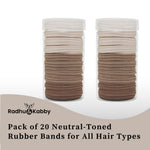 Load image into Gallery viewer, Radhu &amp; Kabby Neutral Hair Ties Set | Brown &amp; Beige Elastic No-Damage Ponytail Holders