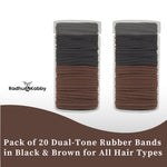 Load image into Gallery viewer, Radhu &amp; Kabby Premium Hair Ties | Set of 20 Black &amp; Brown | Gentle Grip, Long-Lasting &amp; Suitable for All Hair Types