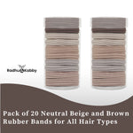 Load image into Gallery viewer, Radhu &amp; Kabby Premium Hair Rubber Bands | Pack of 20 Neutral Shades | Gentle &amp; Stretchable