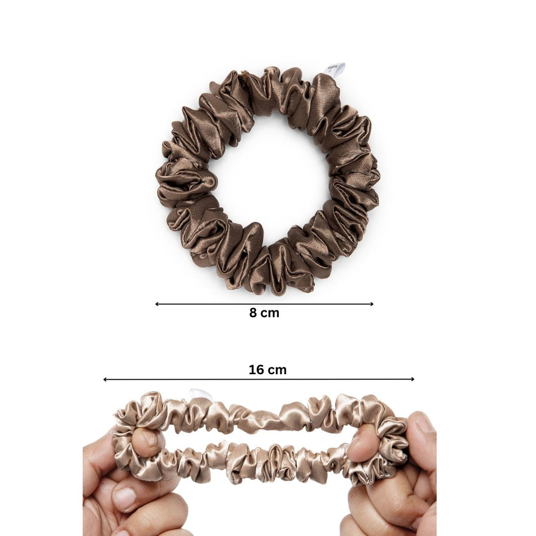 Neutral Satin Scrunchies – Pack of 6 Soft Hair Ties