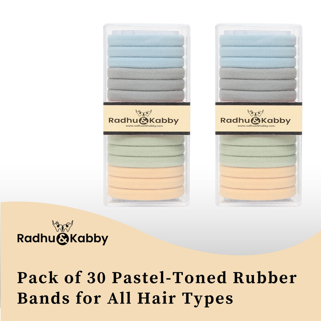 Radhu & Kabby Rubber Bands for Women & Girls | Strong Ponytail Holders for Thick & Thin Hair | Everyday Hair Accessories