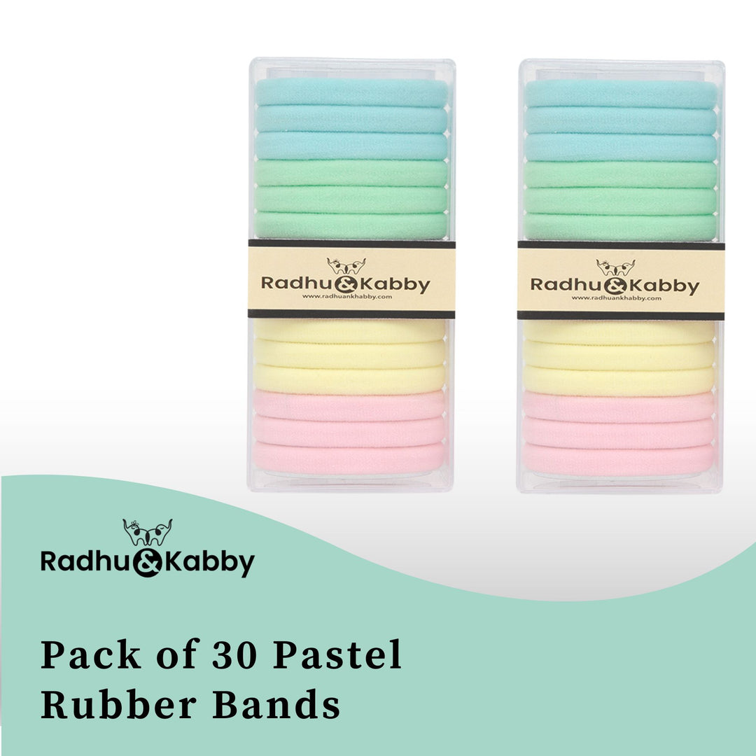 Radhu & Kabby Rubber Bands for Women & Girls | Strong Ponytail Holders for Thick & Thin Hair | Everyday Hair Accessories
