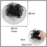 Load image into Gallery viewer, Radhu &amp; Kabby Floral Fascinator Hat for Women | Set of 1 Stylish Black Hat with Alligator Clips &amp; Headband