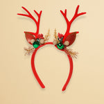 Load image into Gallery viewer, Radhu &amp; Kabby Christmas Reindeer Headband | Festive Antler Design with Bells &amp; Glitter | Soft, Lightweight &amp; Comfortable Hairband | Pack of 1