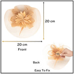 Load image into Gallery viewer, Radhu &amp; Kabby Floral Fascinator Hat for Girls/Women | Set of 1 Stylish Brown Hat with Alligator Clips &amp; Headband