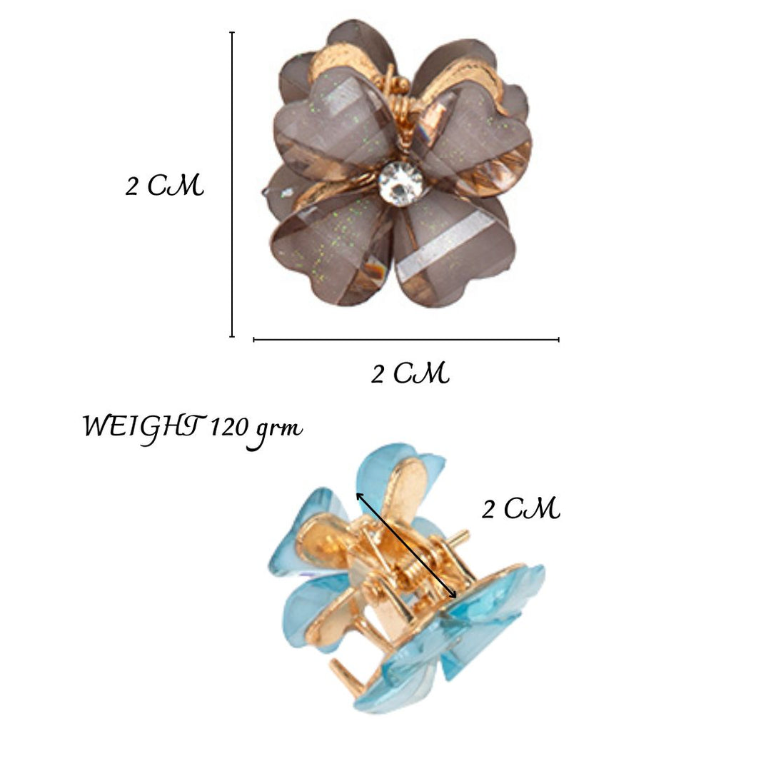 Radhu & Kabby Mini Clutchers for Girls/Women | Set of 12-Piece Flower Mini Claw Clips | Hair Clips with Vibrant Pastel Floral Design