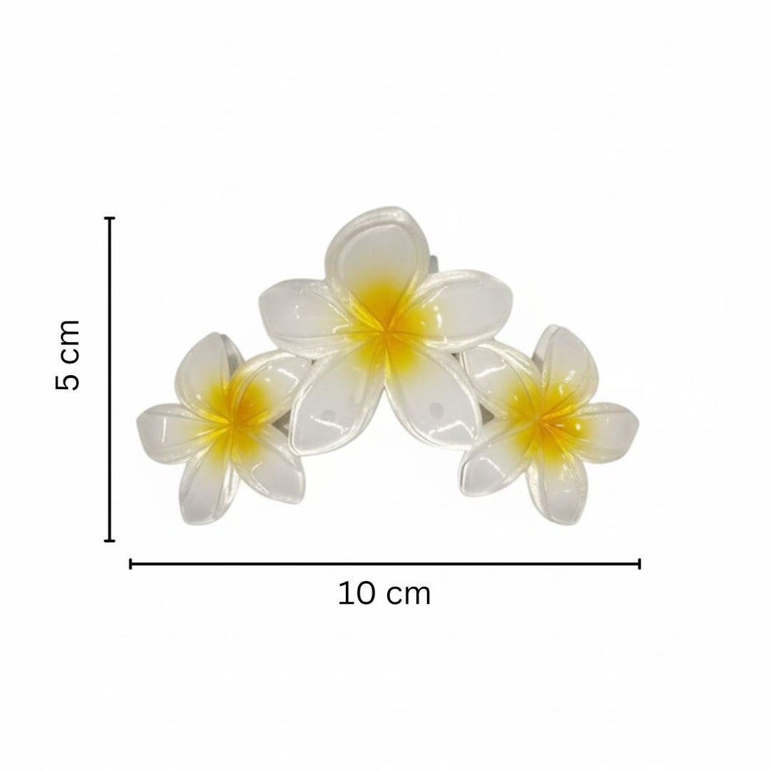 Radhu & Kabby Premium Floral Hair Clutchers for Women | Glossy Flower Design in Pink, Yellow & Purple | Lightweight Hair Accessories