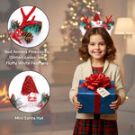 Load image into Gallery viewer, Radhu &amp; Kabby Christmas Reindeer Headband | Festive Antlers with Santa Hat, Pinecones &amp; Glitter Decor | Soft, Lightweight &amp; Comfortable Hairband