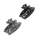 Load image into Gallery viewer, Vintage Black Rhinestone Hair Claw Clips – Set of 2 Elegant Hair Accessories