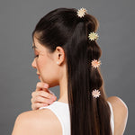 Load image into Gallery viewer, Radhu &amp; Kabby Mini Clutchers for Girls/Women | Set of 6-Piece Flower Mini Claw Clips | Hair Clips with Multicolor Floral Design