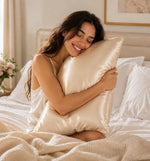 Load image into Gallery viewer, Radhu &amp; Kabby Satin Pillow Covers with 3 Satin Scrunchies | Best for Hair, Skin &amp; Beauty Sleep with Zipper Closure | Standard Size 72 x 48 cm