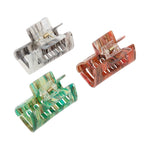Load image into Gallery viewer, Radhu &amp; Kabby Large Marble Finish Hair Clutcher Clips | Set of 3 Rectangle Claws in Multicolor Tones | Strong Grip for Thick Hair | Stylish Daily Hair Accessories
