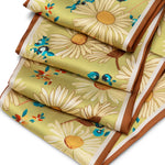 Load image into Gallery viewer, Floral Satin Neck Scarf for Women | Stylish Green &amp; Brown Daisy Print Scarf