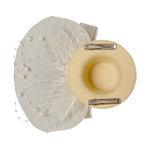 Load image into Gallery viewer, Radhu &amp; Kabby Elegant Lemon Fascinator Hat | Pearl &amp; Mesh Bow Hair Accessory for Girls/Women