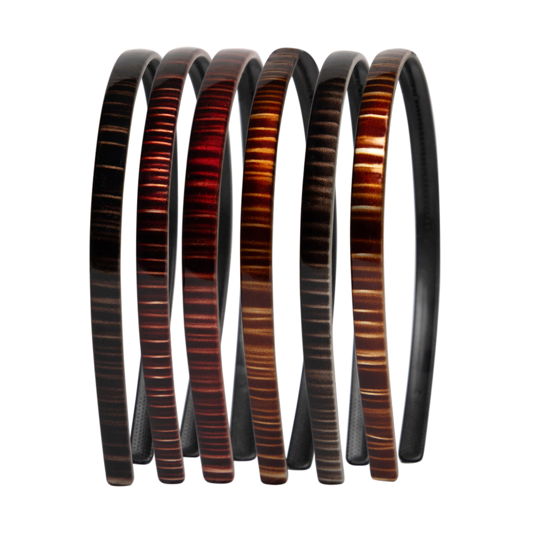 Radhu & Kabby Hairbands for Women | Classic Tortoise Shell Design Headbands | Fancy Hair Accessories | Fits All Age Group | Pack of 6