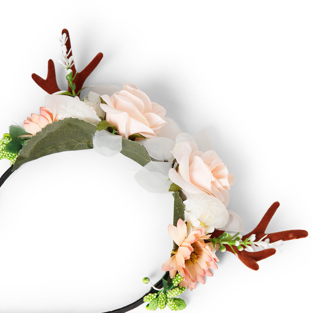 Radhu & Kabby Christmas Headband for Girls/Women | Festive Hair Accessories with Peach, Berries, Leaves, & Glitter Balls
