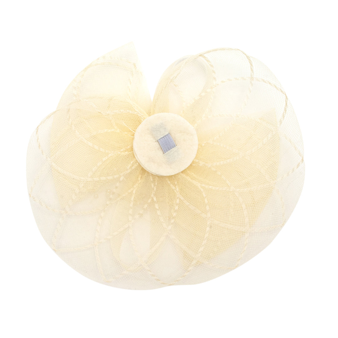 Radhu & Kabby Fascinator Hat for Girls/Women | Set of 1 Lemon Hat with Pearl & Mesh Bow Design | Includes Alligator Clip & Headband