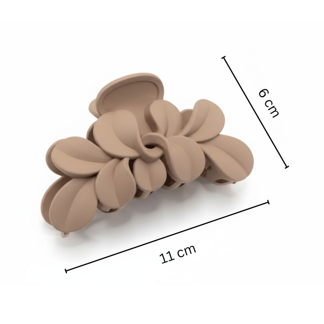 Radhu & Kabby Matte Floral Claw Clip Set | Chic Flower Hair Clutcher for Girls/Women