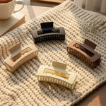Load image into Gallery viewer, Radhu &amp; Kabby Matte Rectangular Hair Claw Clip for Women/Girls | Set of 4 Minimal Everyday Hair Accessory