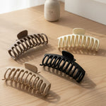 Load image into Gallery viewer, Radhu &amp; Kabby Matte Hair Claw Clip Set of 4 | Wide Tooth Strong Hold | Neutral Shades for Women