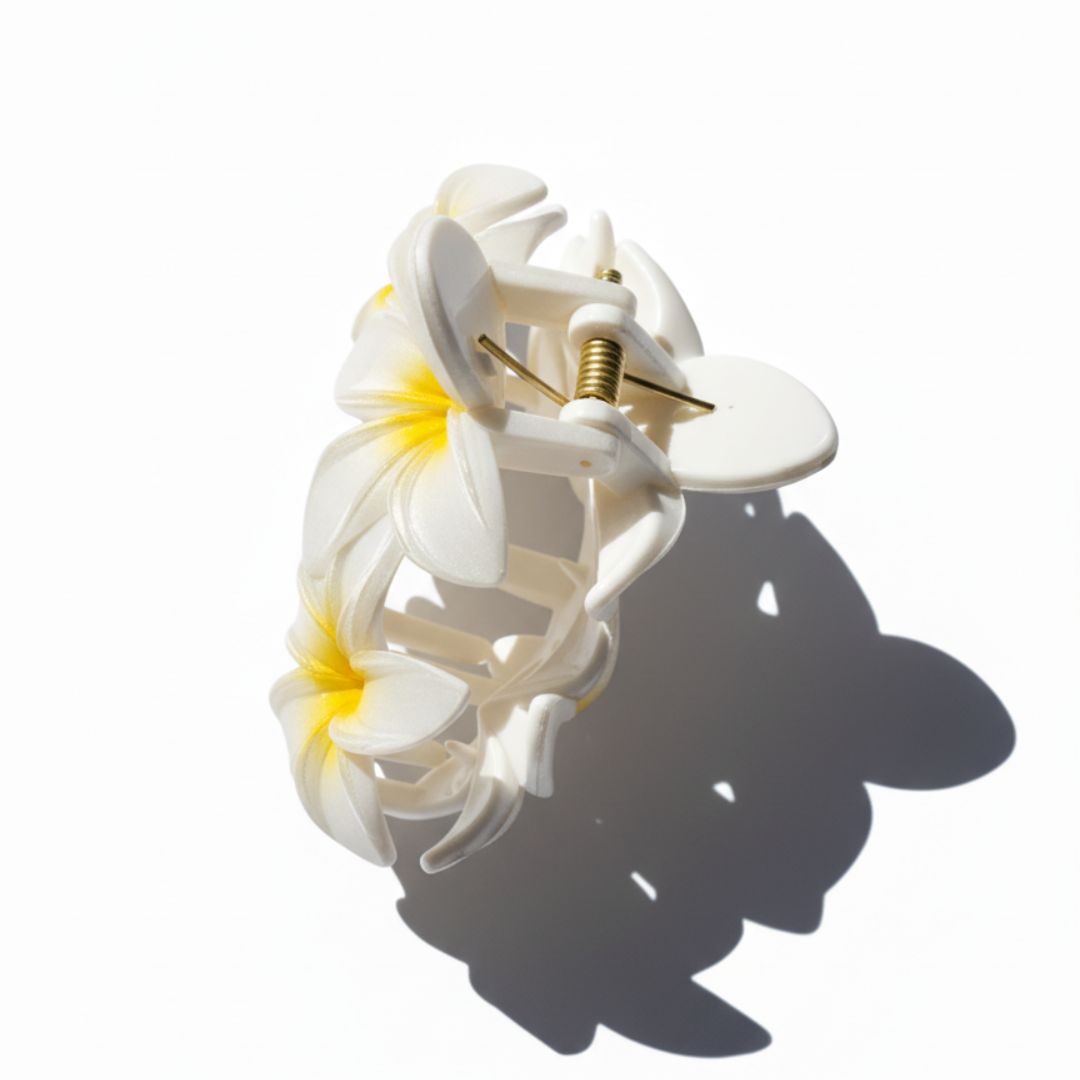 Radhu & Kabby Premium Floral Hair Clutchers for Women | Glossy Flower Design in Pink, Yellow & Purple | Lightweight Hair Accessories