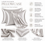 Load image into Gallery viewer, Radhu &amp; Kabby Premium Satin Pillow Covers with 3 Satin Scrunchies | Ultra Soft Silky Cooling Satin with Smooth Zipper Closure | Standard Size 72 x 48 cm