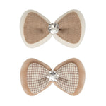 Load image into Gallery viewer, Radhu &amp; Kabby Elegant Bow Hair Clips for Girls | Set of 2 Neutral Toned Bows with Soft Finish