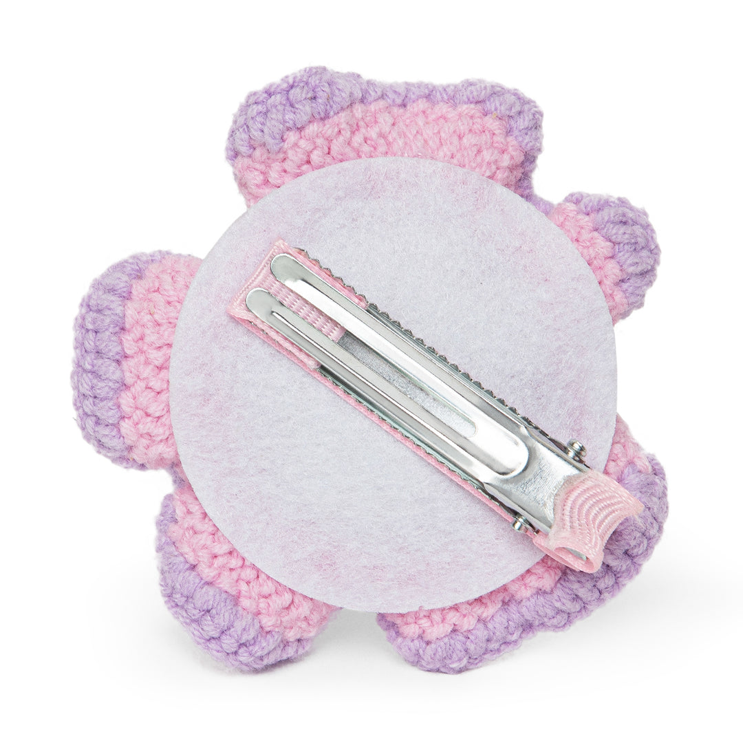 Radhu & Kabby Set of 1 Handmade Crochet Pink Hat Tic-Tac Hair Clip for Girls/Women