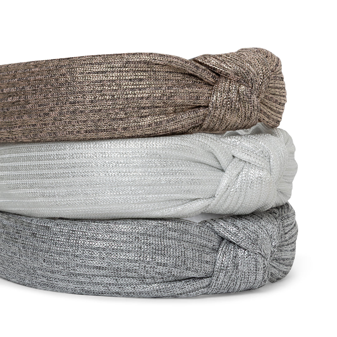 Radhu & Kabby Set of 3 Neutral Shade Knot Hairbands | Stylish Headbands for Women/Girls
