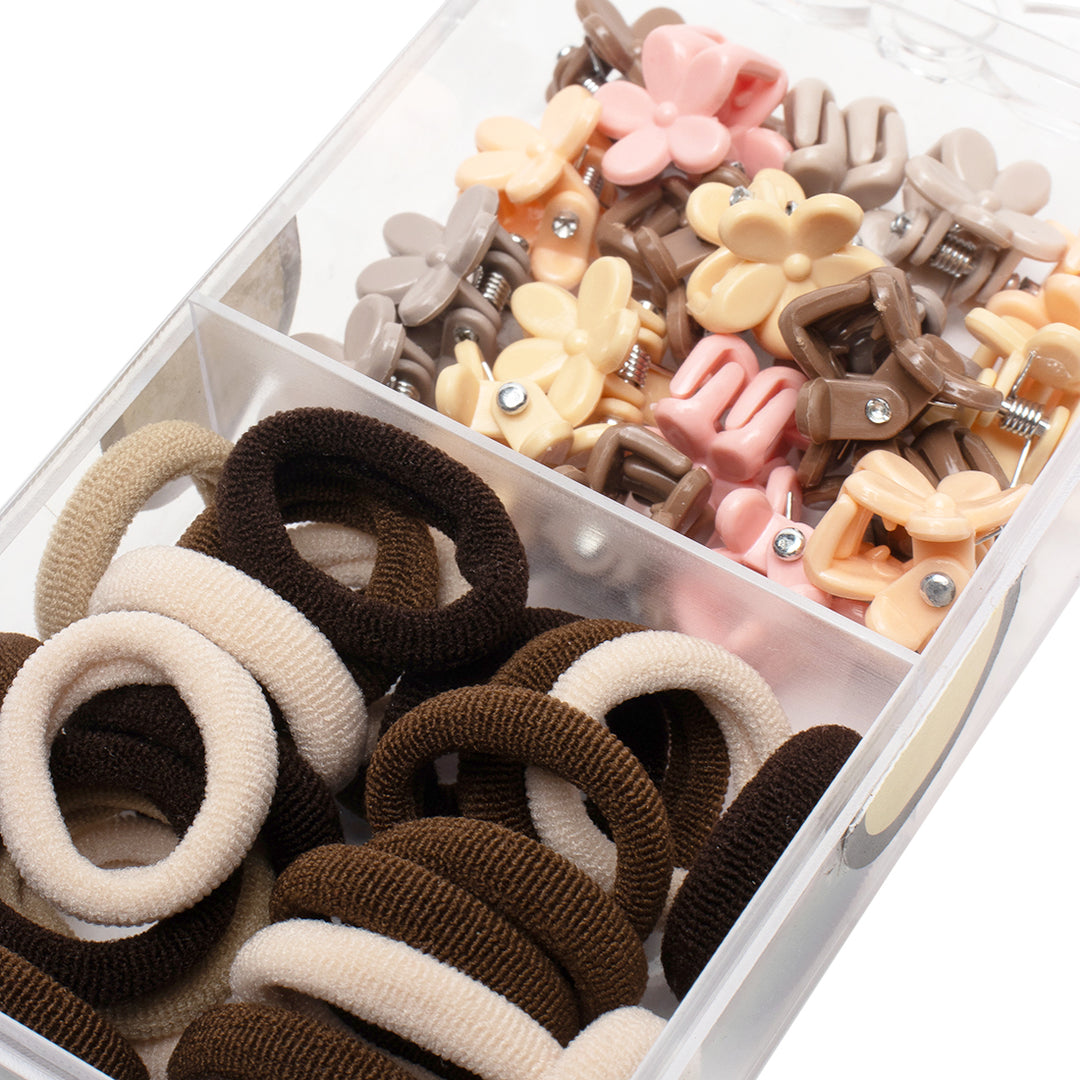 Hair Accessories Kit for Kids Neutral Tones Included