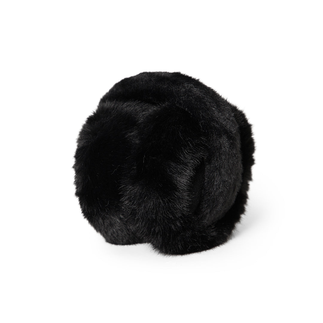 Radhu & Kabby Winter Plush Earmuffs Combo | Soft Black & Beige Faux Fur Ear Warmers | Pack of 2