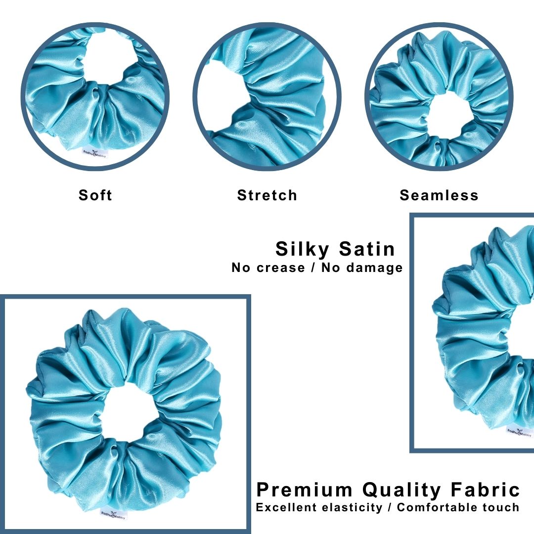 Satin Hair Scrunchies for Girls and Women Pack of 12