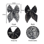 Load image into Gallery viewer, Hair Bow Clips Patterned Set of 3 in Black, Blue, and Coral
