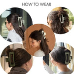 Load image into Gallery viewer, Radhu &amp; Kabby Matte Rectangular Hair Claw Clip for Women/Girls | Set of 4 Minimal Everyday Hair Accessory