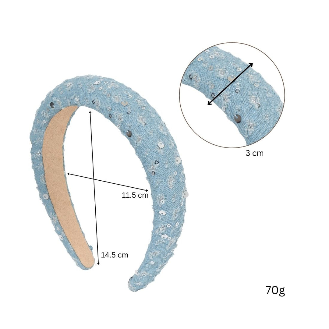 Radhu & Kabby Pack of 2 Denim Hairbands | Stylish Handmade Hair Accessories for Girls & Women