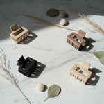 Load image into Gallery viewer, Radhu &amp; Kabby Pack of 4 Matte Hair Claw Clips | Strong Hold Jaw Clips for Women | Minimal Everyday Hair Accessories Set