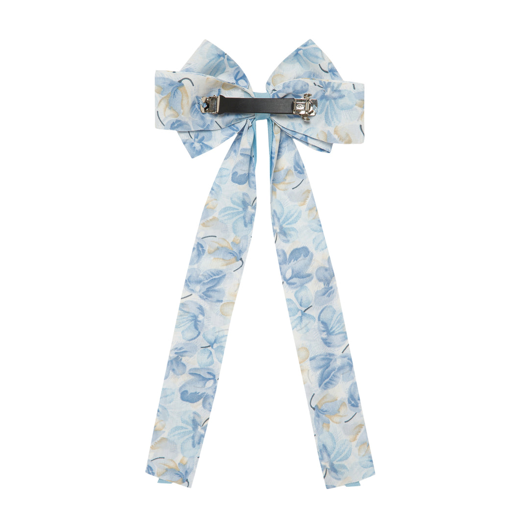 Radhu & Kabby Pack of 4 Multicolor Floral Ribbon Hair Bows for Women & Girls