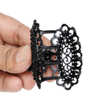 Load image into Gallery viewer, Vintage Black Rhinestone Hair Claw Clips – Set of 2 Elegant Hair Accessories