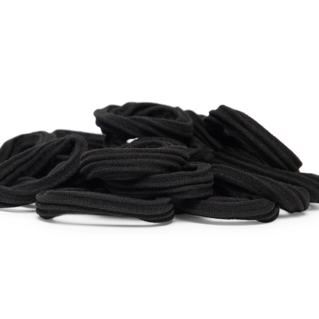 Radhu & Kabby Black Hair Ties Set | No-Damage Elastic Rubber Bands for Women & Girls